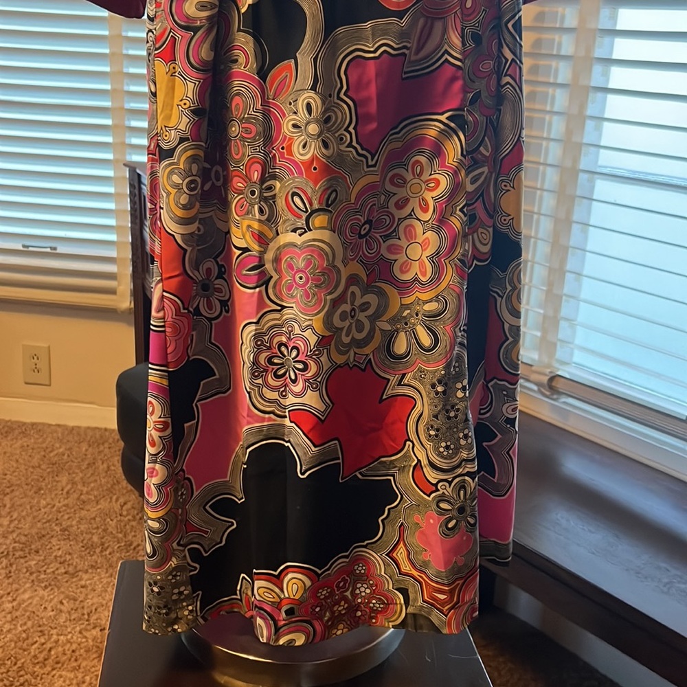 Excellent Condition Vintage Natori Psychedelic 60s Print Robe with Pockets - Picture 4 of 12